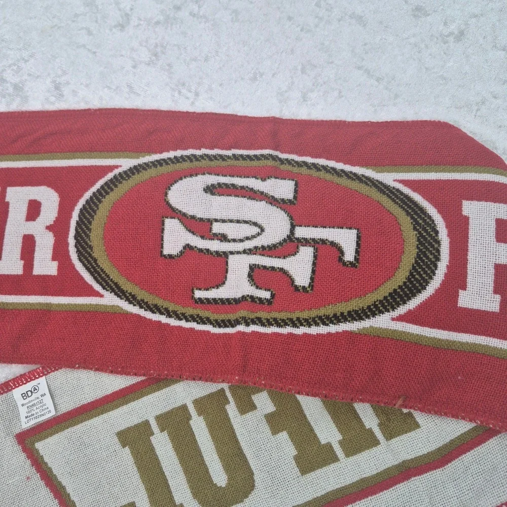 San Francisco 49ers Forever Faithful Knit Scarf Red Gold NFL‎ Fan Gear